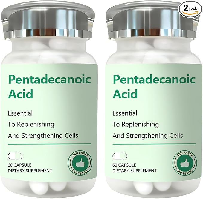 2PCS Pentadecanoic Acid Pentadecanoic Acid Formula Supplement Sourced from High-Altitude Sheep Milk 60 Capsules