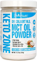 Dr. Colbert MD MCT Oil Powder | Coconut Cream Flavor | by Divine Health | Keto Zone | 75/C8 25/C10 | 0 Net Carbs | 30 Day Supply | 315g
