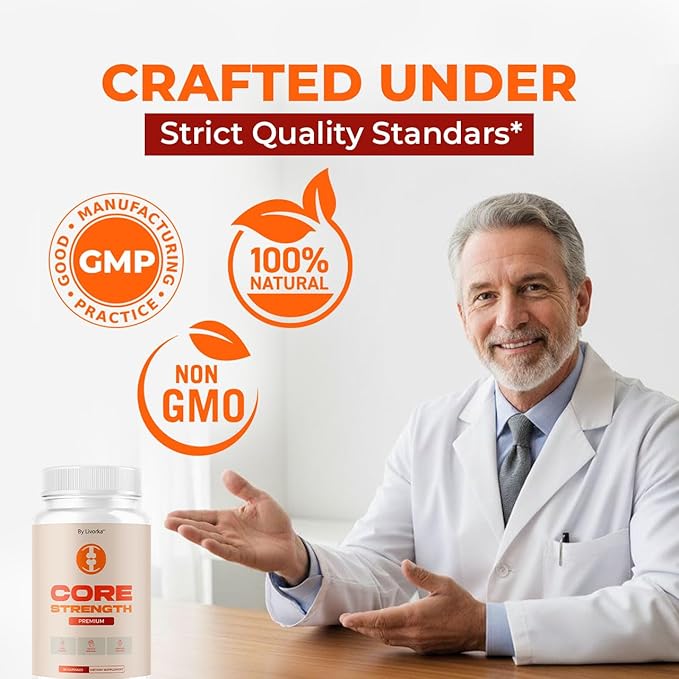 (2 Pack) Core Strength - Official Core Strength Premium Capsules All Natural Ingredients Advanced Formula Daily Pills Overall Health &amp Wellness Support Vitamin Reviews 120 Capsules for 2 Months
