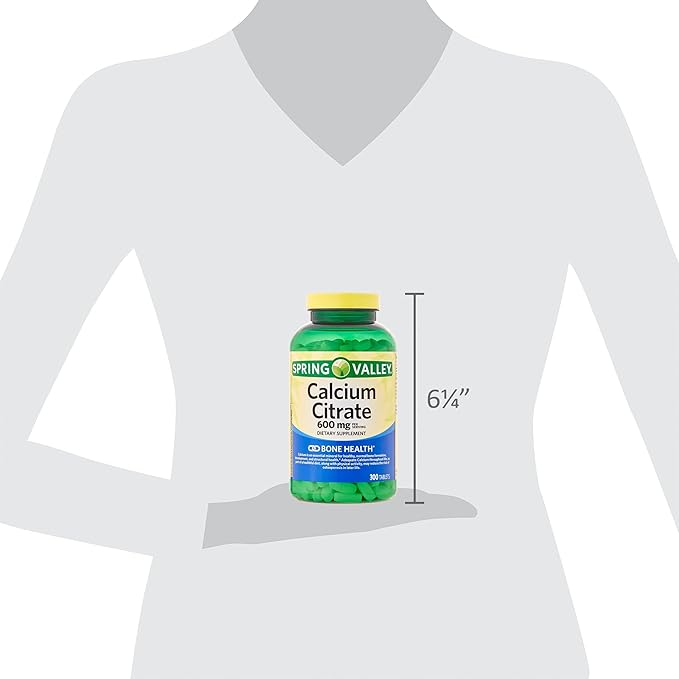 Calcium Citrate 600mg Tablets - Pure Calcium Citrate Supplement 300 Count - Supports Bone Health and Wellness Citrato de Calcio High Absorption Calcium 600 mg