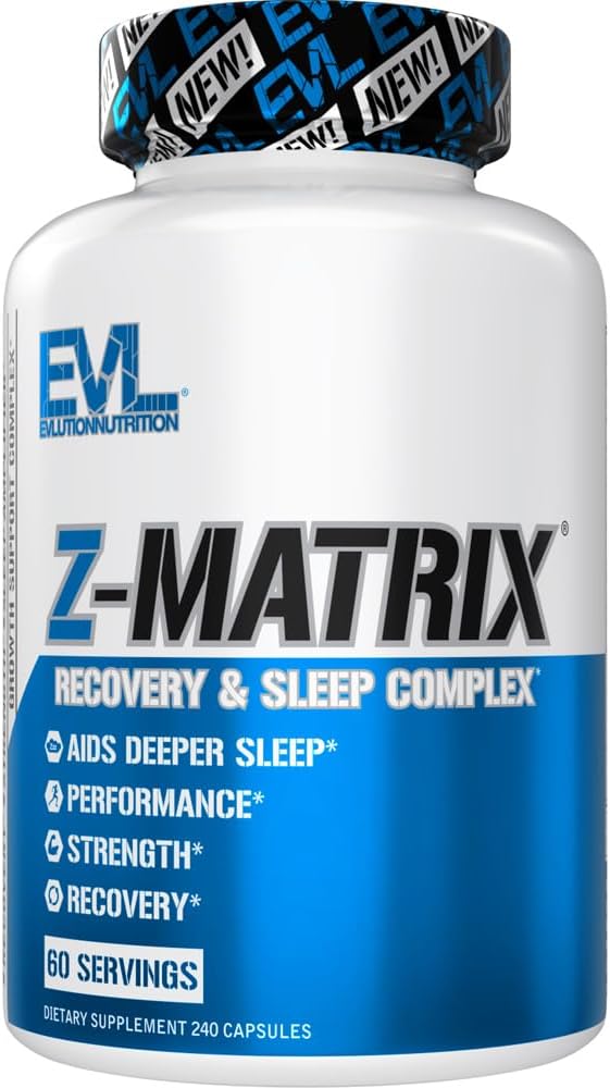 Evlution ZMatrix Magnesium and Zinc Post Workout Supplement (60 Servings) Plus LeanMode Multipurpose Fat Loss Support Supplement (50 Servings)