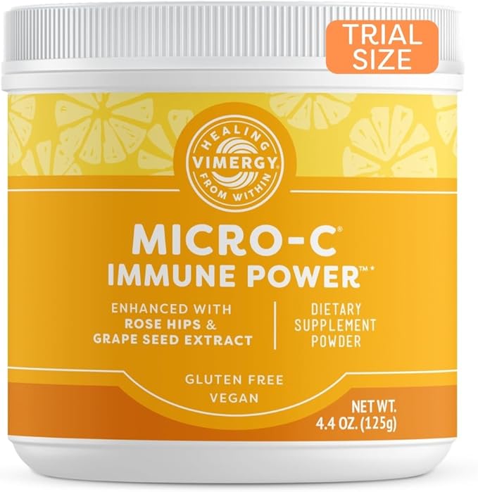 Vimergy Micro-C® Immune Power™* - Travel Size 34 2000mg Servings – Gentle Form – Antioxidant Phytonutrients – Immune &amp Nerve Support – Benefits Bone &amp Cartilage – Gluten-Free Kosher Vegan (