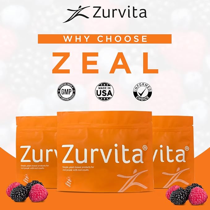 Zurvita - Zeal for Life Wellness Drink Mix - Wild Berry (Classic) Flavor - Gluten-Free Vegan with Vitamins and Minerals - 10 Single Packets