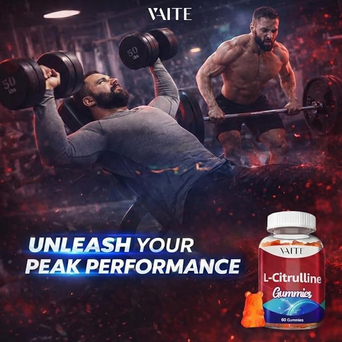 L Citrulline Gummies for Men - Powerful Vasodilator with Calcium 1600mg per Serving Extra Strength Boosts Nitroxyl and Nitric Oxide Production Supports Energy and Endurance 60 Chewable Gummy