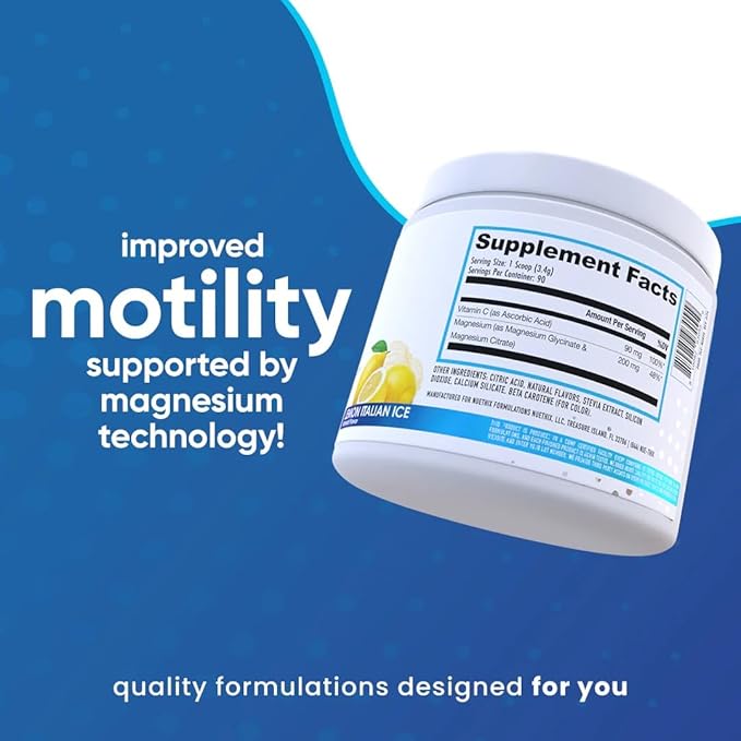 NuEthix Formulations Prosorb+ Magnesium Dietary Supplement 200mg Magnesium Blend to Support Physical &amp Mental Wellness Vitamin C Dairy-Free Gluten Free &amp Non-GMO Lemon Italian Ice 90 Se