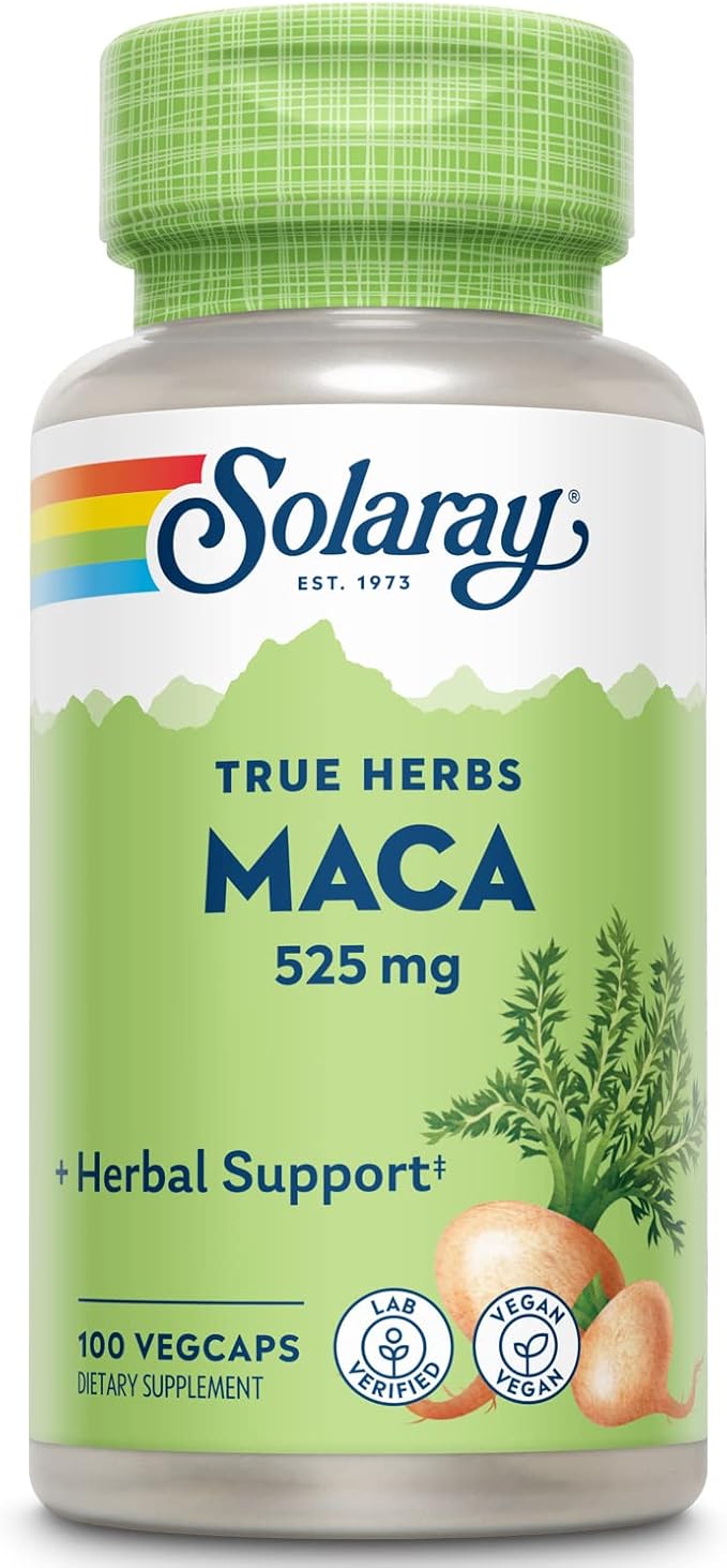 SOLARAY Maca Root 525mg Energy &amp Vitality Support Non-GMO Vegan 100 VegCaps