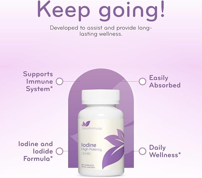 High Potency Potassium Iodine Supplement - Potassium Iodide USP and Free Iodine Capsules 12.5mg Precise Dosage Blend - Capsule Alternative to Lugol's Supplement for Thyroid Energy &amp Immunity (3 Mo