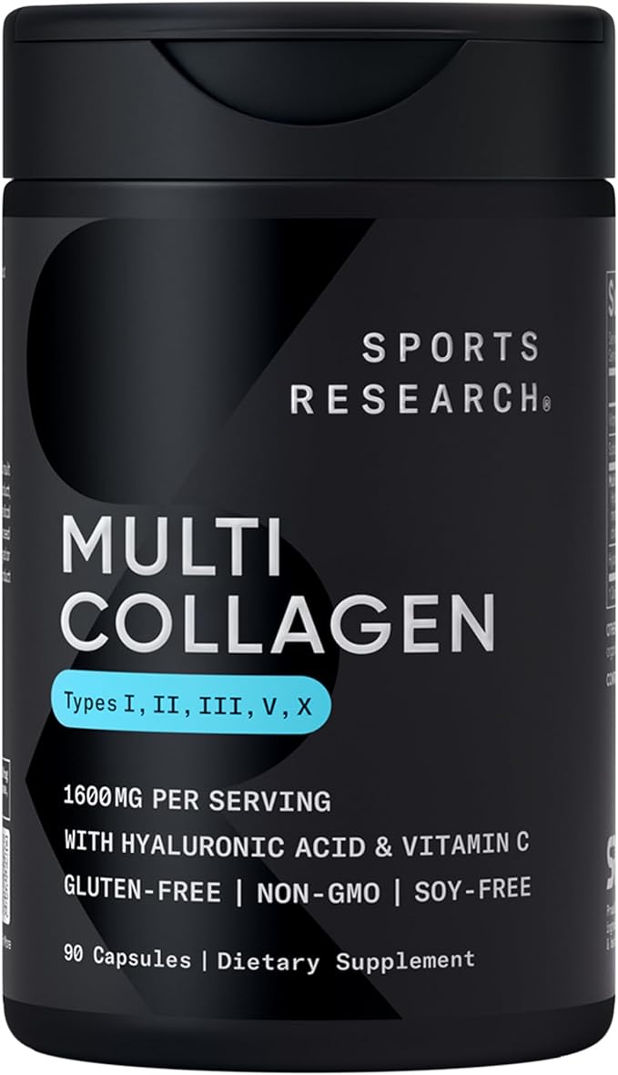 Sports Research® Healthy Hair Pack - Biotin 5000mcg with Organic Coconut Oil + Multi Collagen Pills Enhanced with Hyaluronic Acid &amp Vitamin C + Blood Balance Iron Supplement - 36 MG Iron + Folate
