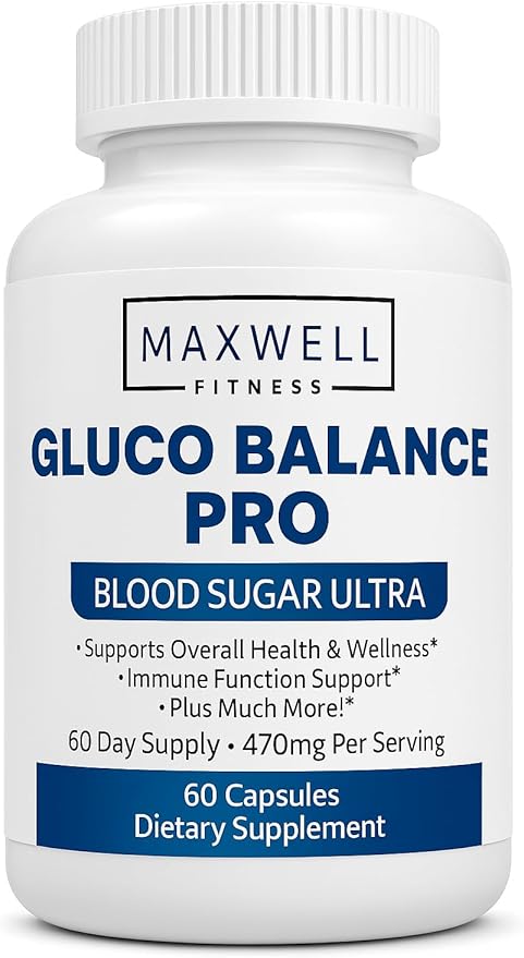 GlucoBalance Pro - Made in USA - Natural Formula to Maintain Healthy Levels Energy Management Daily Needs Formula Blood Balance Formulation 60 Capsules (1)