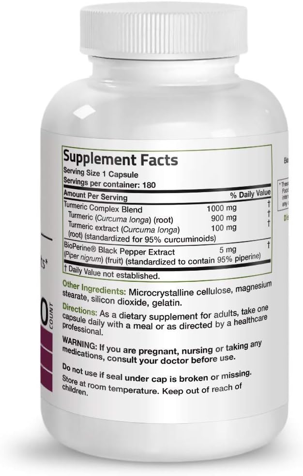 Bronson Turmeric Curcumin with BioPerine High Potency Premium Joint Support + Bronson Antarctic Krill Oil 1000 mg with Omega-3s EPA DHA