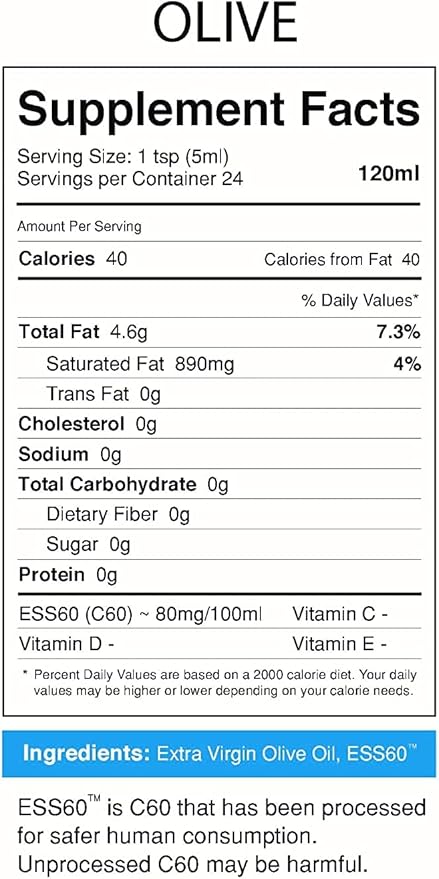 SES Research Combo of C60 Super Antioxidant Olive Oil and 100% Organic Coconut Derived MCT Oil - 150ml