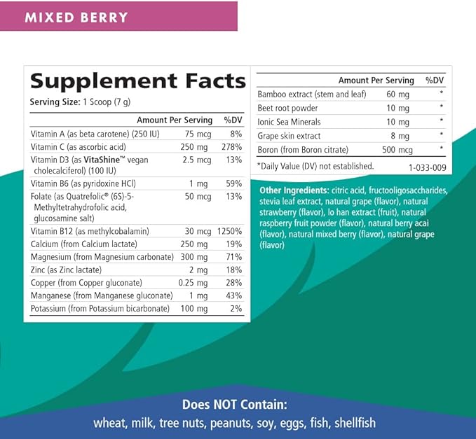 Ionic Fizz Calcium Plus by Pure Essence - Perfect Calcium/Magnesium Ratio with Vitamin A B C D and Potassium Strong Bones - Mixed Berry - 14.82 oz