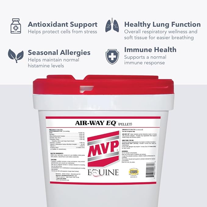 MVP Air-Way EQ Supports Healthy Lung Function and Seasonal Allergy Support in Horses 5lb - 40 Servings