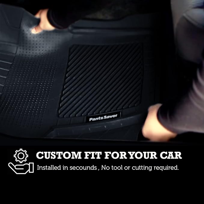 PantsSaver Custom Fits Car Floor Mats for Mercedes-Benz CLA 2018Front &amp 2nd Seat Heavy Duty Floor Mat (4PC) All Weather Protection for VehicleBlack