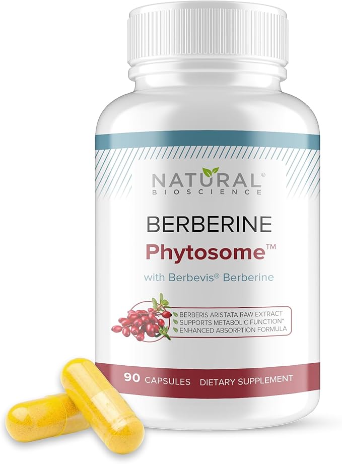Berberine Phytosome with Berbevis 550mg Enhanced Absorption Supplement for Metabolic Support &amp Heart Health Highly Bioavailable Berberine Complex Gluten-Free Non-GMO 90 Vegetarian Capsules