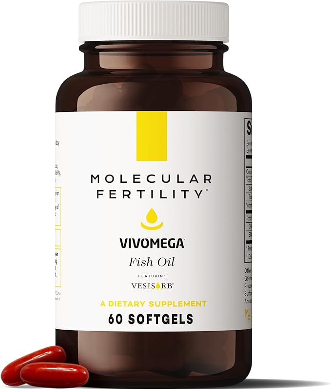 VIVOMEGA Fish Oil with VESIsorb® - Fertility Supplement for Women &amp Men - Doctor Formulated EPA DHA Omega 3 Fatty Acids Vitamin D3 K2 for Reproductive Wellness - 60 Softgels
