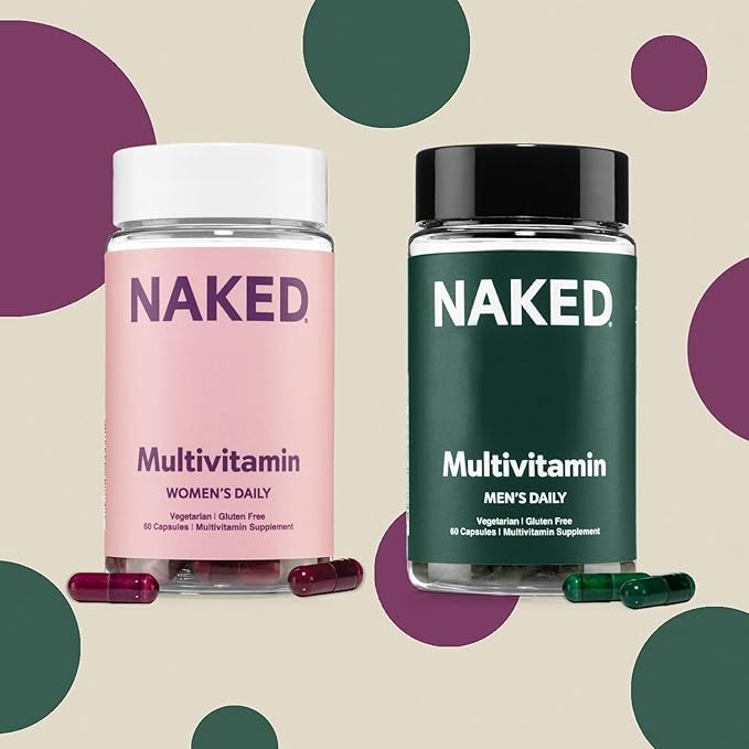 NAKED Men’s Multi – Daily Multivitamin for Men – A C E Selenium Zinc Fruit and Super Green Extracts and More to Boost Immune Support – Gluten-Free and Vegetarian Daily Vitamins – 60 Capsules