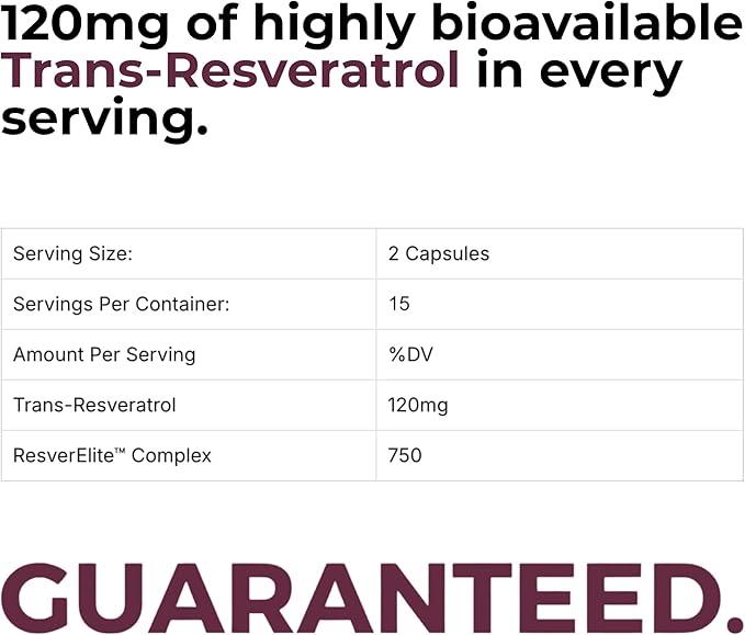 Mara Labs ResverElite | Bioavailable Resveratrol | Vegan No Fillers and Non-GMO | 30 Vegan Capsules
