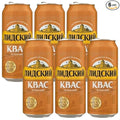 LIDSKI Bread Kvass - Imported Rye Bread Soft Drink (Pack of 6) - Authentic Eastern European Naturally Fermented Kvass - Kvass Drink with Natural Carbonation &amp Probiotics - 0.5L / 16.91 Fl oz
