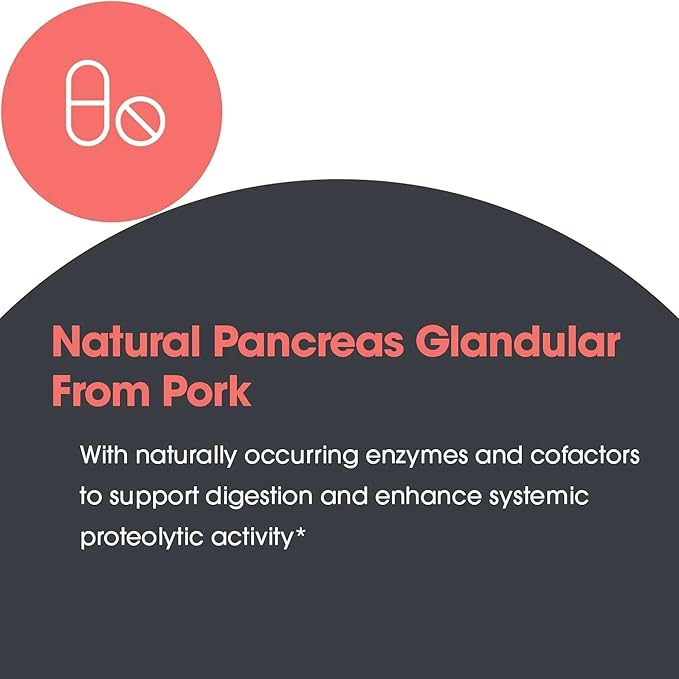 Nutricology Pancreas Pork 425mg Supplement - Pancreas Natural Glandular Pancreatic Enzymes Amylase Protease Lipase Hypoallergenic - 60 Count