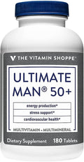 The Vitamin Shoppe Ultimate Man 50+ Multivitamin Daily Men’s 50 Plus Multivitamin with Vitamins Minerals &amp Antioxidants for Energy Immune and Overall Wellness Support Gluten Free 180 Tablets