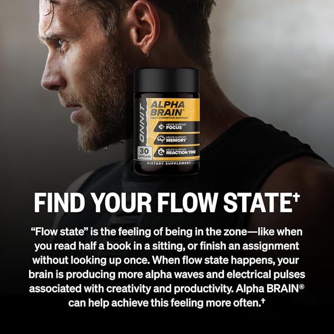 ONNIT Alpha Brain Nootropic Brain Supplement for Focus Memory Mental Clarity Cognitive Support with L-Theanine and Vitamin B6 30 Count Capsules