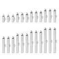 #US 160Pcs Slide On End Cla 10/13/16/20/25/30/35/40mm Silver White