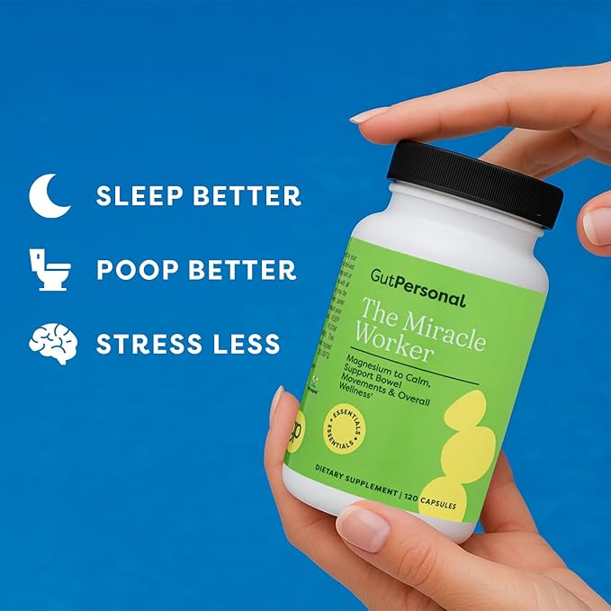 The Miracle Worker Magnesium Capsule Supplement: Reduce Stress and Improve Sleep Quality and Regularity While Easing Muscle Cramps Capsules 60 Servings 120 ct