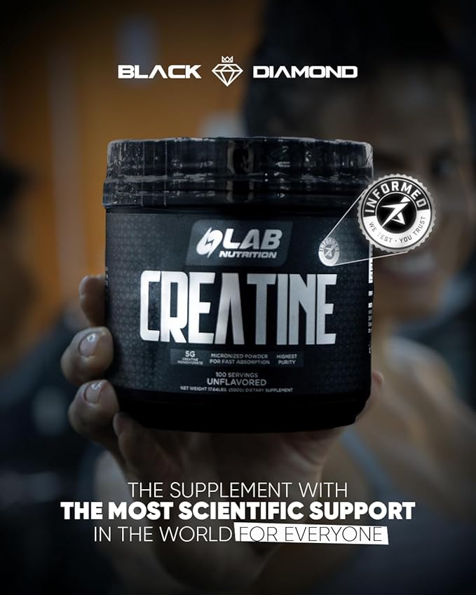 Lab Nutrition Creatine Monohydrate Micronized Powder 500G 5000mg Per Serv (5g) Keto Friendly Micronized Creatine Monohydrate 100 Servings 17.64 Ounces Unflavored