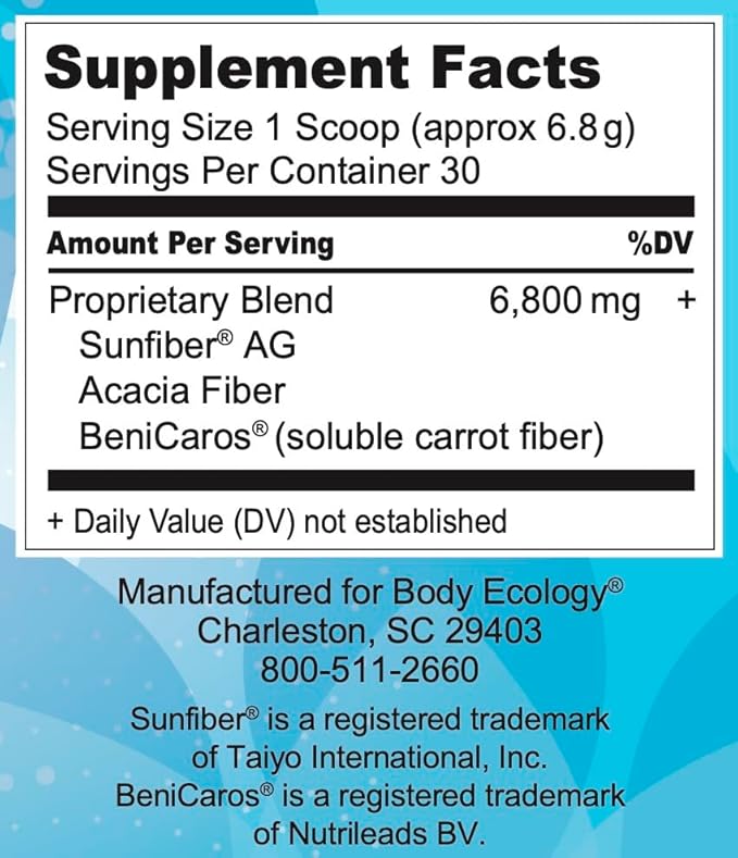Body Ecology EcoBloom Immune Support | Prebiotic Dietary Fiber | Stomach Friendly | 7.2oz Reusable Container Powder