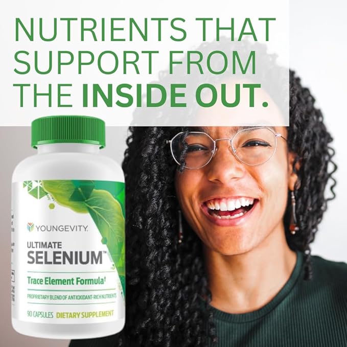 Youngevity Ultimate Selenium + Cofactors - Essential Mineral Supplement for Immune Support Antioxidant Defense Thyroid Function and Cellular Health (I-selenomethionine) - (90 Capsules)
