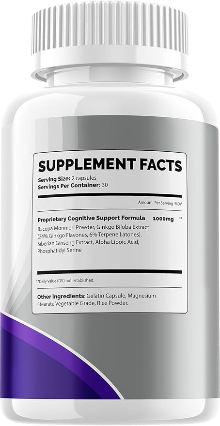 Neurocept Supplement Capsules – All Natural Maximum Strength Formula Focus &amp Memory Support (2 Pack – 120 Capsules)