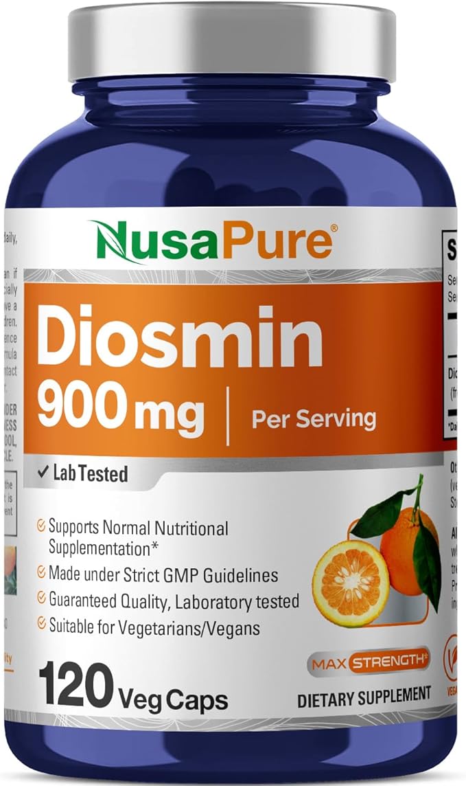NusaPure Diosmin 900mg per Serving 120 Veggie Caps (Non-GMO Vegan)