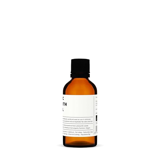 Erbology Organic Amaranth Oil 1.7 fl oz - Cold-Pressed - Rich in Squalene (8%) and Vitamin E (580% RI) - Regenerate and Nourish - No Additives or Preservatives - Sustainably Sourced - Vegan - GMO-Free