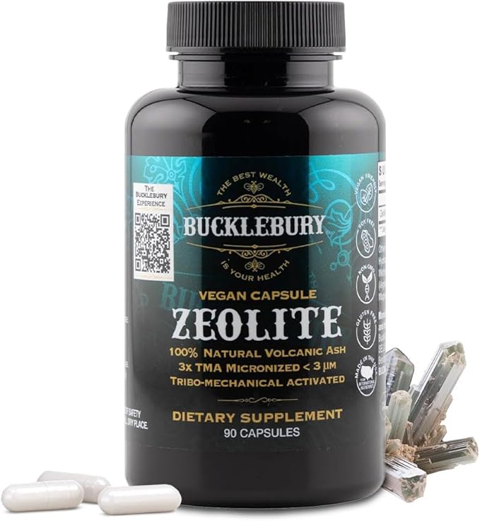BUCKLEBURY Micronized Zeolite Capsules - Mineral Zeolite Detox for Adults - Supports Immune System Metabolism &amp Digestive Health - Advanced Formula for Men &amp Women - 90 Vegan Capsules