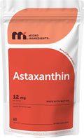 Micro Ingredients Astaxanthin 12mg with MCT Oil 60 Softgels | Fresh Microalgae Source | Triple Strength Easy to Swallow Non-GMO Gluten Free Soy Free