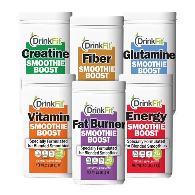 DrinkFit Smoothie Powder Mix | Specially Formulated Boost Supplements for Blended Smoothies | Meal Replacement Shakes Gluten Free - 2.2 lbs Jug (Vitamin)