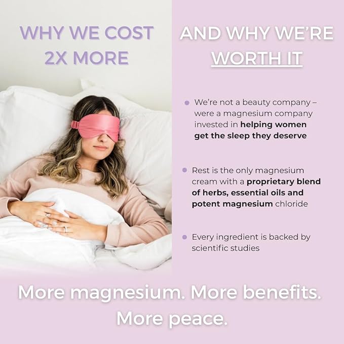 Rooted in Rest Magnesium Lotion for Sleep – Science Backed Sleep Aid – 2X More Magnesium Chloride – Fast Effective Relaxation with Lavender Passion Flower &amp Chamomile - Made in USA – 4 oz