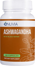 Ashwagandha Supplement - Natural Relief and Stamina Support to Help Ease Tension 60 Capsules Pure Root with Black Pepper Extract for Enhanced Absorption Vegan Made in the USA