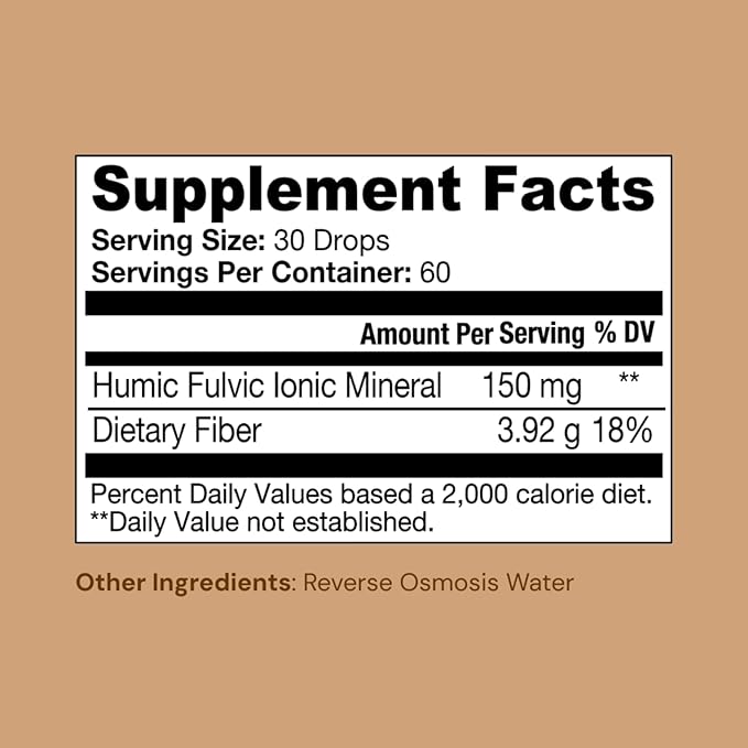 Ameo Life Humic &amp Fulvic Mineral Drops – Ionic Trace Minerals for Immune Digestive &amp Cognitive Support – 65+ Essential Minerals from Organic Soil – Gentle Cleansing – 4 fl oz