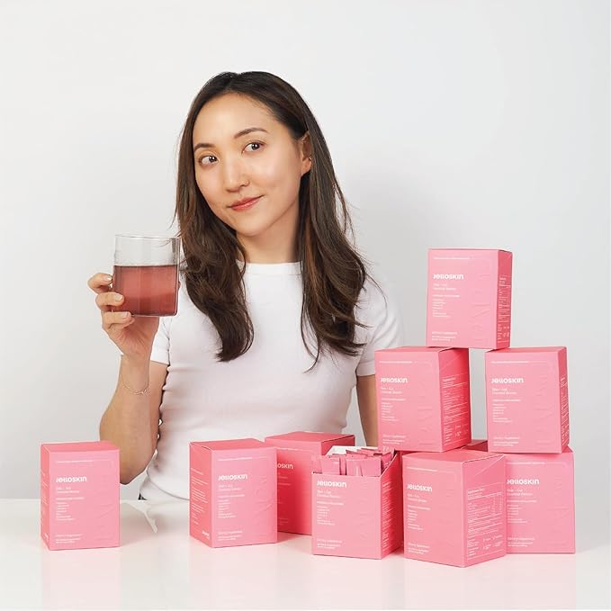 byAVA Jelloskin Skin + Gut Essential Prebiotic Booster Powder | L-Glutamine 1500mg Vitamin C Zinc Niacinamide | 30 Servings | Glowing Skin Gut Health Support | Antioxidants Camu Camu &amp Spiruli
