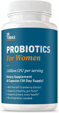 Dr. Tobias Probiotics for Women with Prebiotics &amp Cranberry Extract for Urinary Tract Health for Women | Supports Digestive &amp Immune Health - 5 Billion CFUs (60 Capsules 30 Servings)