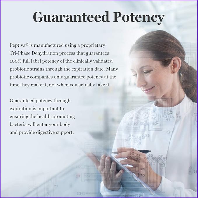 Peptiva 26 Billion CFU Probiotic and Sleep Support - Clinically Validated Multi-Strain Probiotic - Lactobacillus and Bifidobacterium Melatonin - 60 Count