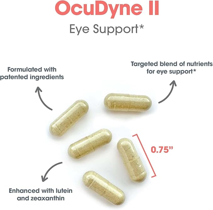 Allergy Research Group OcuDyne II Supplement - Eye Support Vitamins for Vision Eye Health for Adults Vision Support Multivitamin Formula QuatreActiv Folate FloraGLO Lutein - 200 Count