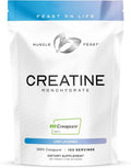 Muscle Feast Creapure Creatine Monohydrate Powder Vegan Keto Friendly Gluten-Free Mass Gainer Muscle Recovery Supplement and Trusted Creatine for Muscle Growth Creatine Powder Unflavored 500g