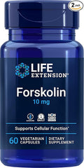 Life Extension Forskolin 10 mg 60 Vegetarian Capsules (Pack of 2)