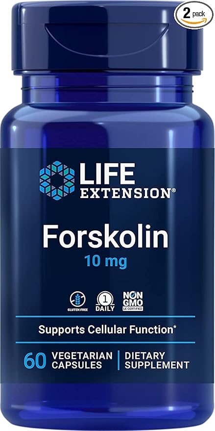Life Extension Forskolin 10 mg 60 Vegetarian Capsules (Pack of 2)