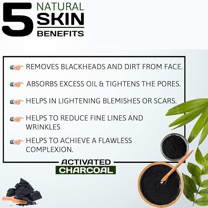 Generic Activated Charcoal Powder-100g / Coconut Shell Charcoal Powder for Skin &amp Hairs - All Skin TypesTriple Filtered Pure &amp Natural