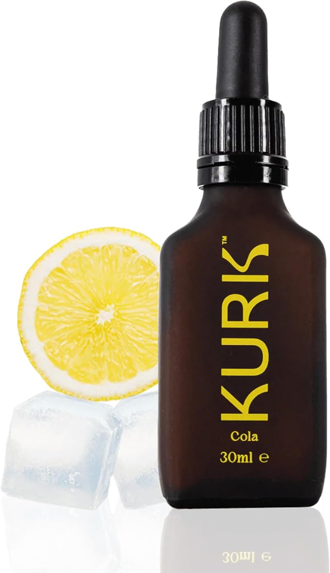 Kurk Essential Liquid Turmeric Curcumin Supplement Organic Turmeric Drops Oil for Advanced Everyday Wellness Focus &amp Energy 185x More Absorbable Than Powders Plant-Based (Cola) (1 Fl Oz)