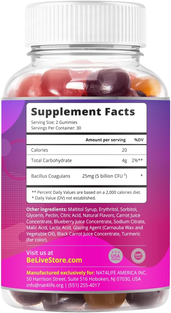 BeLive Healthy Gut Dream Team Bundle Probiotic and Fiber Gummies for Digestive and Gut Health Sugar Free Vegan